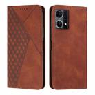 For OPPO Reno7 4G Global/F21 Pro 4G Diamond Splicing Skin Feel Magnetic Leather Phone Case(Brown) - 1