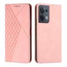 For OPPO Reno8 5G/Reno8 5G Global Diamond Splicing Skin Feel Magnetic Leather Phone Case(Rose Gold) - 1