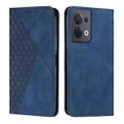 For OPPO Reno8 5G/Reno8 5G Global Diamond Splicing Skin Feel Magnetic Leather Phone Case(Blue) - 1