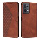 For OPPO Reno8 5G/Reno8 5G Global Diamond Splicing Skin Feel Magnetic Leather Phone Case(Brown) - 1