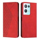 For OPPO Reno8 Pro+ 5G/Reno8 Pro 5G Global Diamond Splicing Skin Feel Magnetic Leather Phone Case(Red) - 1