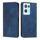 For OPPO Reno8 Pro+ 5G/Reno8 Pro 5G Global Diamond Splicing Skin Feel Magnetic Leather Phone Case(Blue) - 1