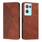 For OPPO Reno8 Pro+ 5G/Reno8 Pro 5G Global Diamond Splicing Skin Feel Magnetic Leather Phone Case(Brown) - 1