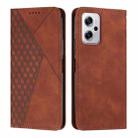 For Xiaomi Redmi Note 11T Pro 5G/Note 11T Pro+ 5G/Xiaomi Poco X4 GT Diamond Splicing Skin Feel Magnetic Leather Phone Case(Brown) - 1