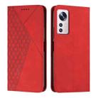 For Xiaomi 12 Lite Diamond Splicing Skin Feel Magnetic Leather Phone Case(Red) - 1