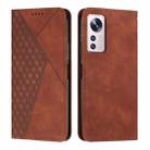 For Xiaomi 12 Lite Diamond Splicing Skin Feel Magnetic Leather Phone Case(Brown) - 1