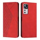 For Xiaomi 12T/12T Pro/Redmi K50 Ultra Diamond Splicing Skin Feel Magnetic Leather Phone Case(Red) - 1