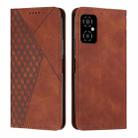 For Xiaomi Poco M4 5G Diamond Splicing Skin Feel Magnetic Leather Phone Case(Brown) - 1