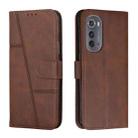 For Motorola Edge 2022 Stitching Calf Texture Buckle Leather Phone Case(Brown) - 1