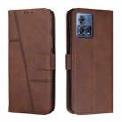 For Motorola Moto S30 Pro 5G/Edge 30 Fusion 5G Stitching Calf Texture Buckle Leather Phone Case(Brown) - 1