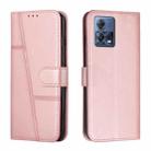 For Motorola Moto S30 Pro 5G/Edge 30 Fusion 5G Stitching Calf Texture Buckle Leather Phone Case(Pink) - 1