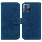 For Motorola Moto S30 Pro 5G / Edge 30 Fusion Butterfly Rose Embossed Leather Phone Case(Blue) - 1