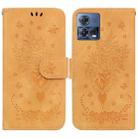 For Motorola Moto S30 Pro 5G / Edge 30 Fusion Butterfly Rose Embossed Leather Phone Case(Yellow) - 1