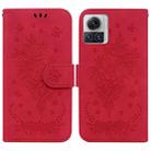 For Motorola Moto X30 Pro 5G / Edge 30 Ultra Butterfly Rose Embossed Leather Phone Case(Red) - 1