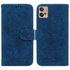 For Motorola Moto G32 Butterfly Rose Embossed Leather Phone Case(Blue) - 1