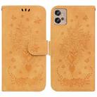 For Motorola Moto G32 Butterfly Rose Embossed Leather Phone Case(Yellow) - 1