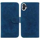 For Nothing Phone 1 Butterfly Rose Embossed Leather Phone Case(Blue) - 1