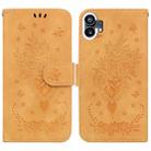 For Nothing Phone 1 Butterfly Rose Embossed Leather Phone Case(Yellow) - 1