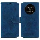 For Honor X9 / X9 5G Butterfly Rose Embossed Leather Phone Case(Blue) - 1