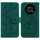 For Honor X9 / X9 5G Butterfly Rose Embossed Leather Phone Case(Green) - 1