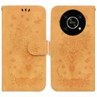 For Honor X9 / X9 5G Butterfly Rose Embossed Leather Phone Case(Yellow) - 1