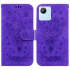 For Realme C30 Butterfly Rose Embossed Leather Phone Case(Purple) - 1