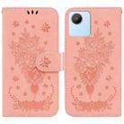 For Realme C30 Butterfly Rose Embossed Leather Phone Case(Pink) - 1