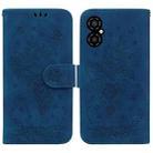 For Xiaomi Poco M4 5G Butterfly Rose Embossed Leather Phone Case(Blue) - 1