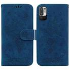 For Xiaomi Redmi Note 11T Pro / 11T Pro+ 5G Butterfly Rose Embossed Leather Phone Case(Blue) - 1