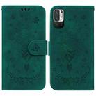 For Xiaomi Redmi Note 11T Pro / 11T Pro+ 5G Butterfly Rose Embossed Leather Phone Case(Green) - 1
