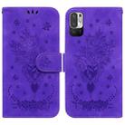 For Xiaomi Redmi Note 11T Pro / 11T Pro+ 5G Butterfly Rose Embossed Leather Phone Case(Purple) - 1