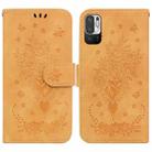 For Xiaomi Redmi Note 11T Pro / 11T Pro+ 5G Butterfly Rose Embossed Leather Phone Case(Yellow) - 1