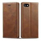 For iPhone SE 2022 / SE 2020 / 8 / 7 LC.IMEEKE RFID Anti-theft Leather Phone Case(Brown) - 1