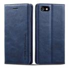 For iPhone SE 2022 / SE 2020 / 8 / 7 LC.IMEEKE RFID Anti-theft Leather Phone Case(Blue) - 1
