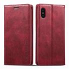 For iPhone XS Max LC.IMEEKE RFID Anti-theft Leather Phone Case(Red) - 1