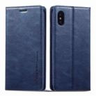 For iPhone XS Max LC.IMEEKE RFID Anti-theft Leather Phone Case(Blue) - 1