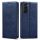 For Samsung Galaxy S21 5G LC.IMEEKE RFID Anti-theft Leather Phone Case(Blue) - 1