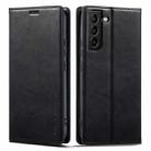 For Samsung Galaxy S21 5G LC.IMEEKE RFID Anti-theft Leather Phone Case(Black) - 1
