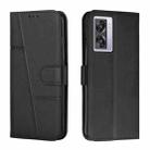 Stitching Calf Texture Buckle Leather Phone Case For OPPO A57 5G/Realme V23/A77 5G/A57 4G Global/A57e 4G Global/A57s 4G Global/A77 4G Global/OnePlus Nord N20 SE 4G Global(Black) - 1