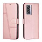 Stitching Calf Texture Buckle Leather Phone Case For OPPO A57 5G/Realme V23/A77 5G/A57 4G Global/A57e 4G Global/A57s 4G Global/A77 4G Global/OnePlus Nord N20 SE 4G Global(Pink) - 1