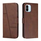 For Xiaomi Redmi A1 Stitching Calf Texture Buckle Leather Phone Case(Brown) - 1