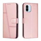 For Xiaomi Redmi A1 Stitching Calf Texture Buckle Leather Phone Case(Pink) - 1