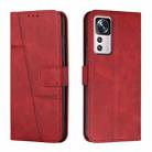 For Xiaomi 12T/12T Pro/Redmi K50 Ultra Stitching Calf Texture Buckle Leather Phone Case(Red) - 1