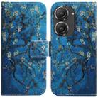 For Asus Zenfone 9 Coloured Drawing Leather Phone Case(Apricot) - 1