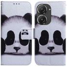 For Asus Zenfone 9 Coloured Drawing Leather Phone Case(Panda) - 1