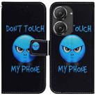 For Asus Zenfone 9 Coloured Drawing Leather Phone Case(Anger) - 1