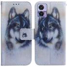 For Motorola Edge 30 Neo / Edge 30 Lite Coloured Drawing Leather Phone Case(White Wolf) - 1