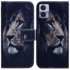 For Motorola Edge 30 Neo / Edge 30 Lite Coloured Drawing Leather Phone Case(Lion) - 1