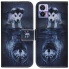 For Motorola Edge 30 Neo / Edge 30 Lite Coloured Drawing Leather Phone Case(Wolf and Dog) - 1