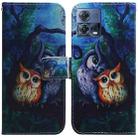 For Motorola Moto S30 Pro 5G / Edge 30 Fusion Coloured Drawing Leather Phone Case(Oil Painting Owl) - 1